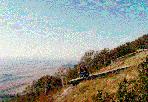 Hang Glider launch ramp on Rougemont, Quebec. October 1996